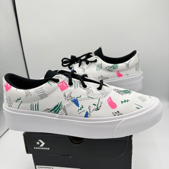 NWT Converse Skid Grip CVO Sneakers Unisex Archive Print - White Geometric 80’s - Picture 14 of 14